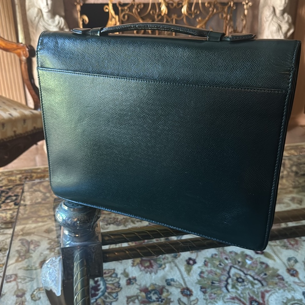 Louis Vuitton briefcase Taiga laguito dark Green and Gold lock - Picture 11 of 16